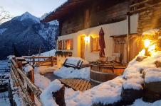Ferienhaus Terrasse im Winter